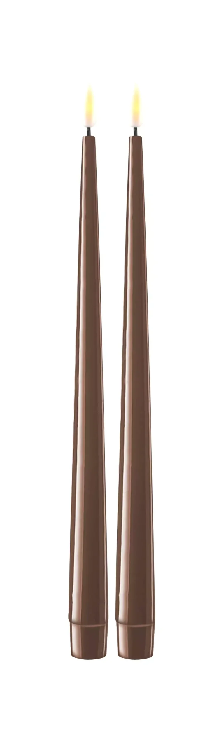 Deluxe Kronelys Mokka 28cm 2pk
