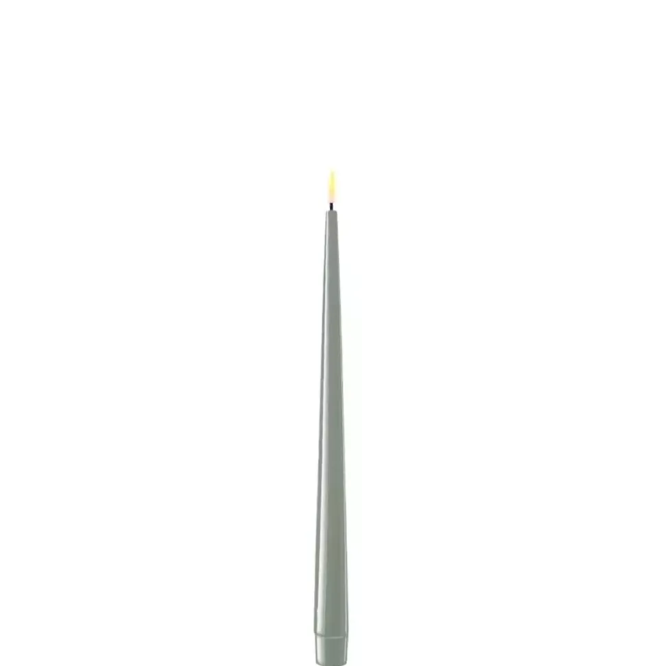 Deluxe Kronelys Salvie Green 28cm 2pk