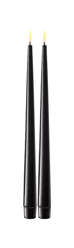 Deluxe Kronelys Sort 28cm 2pk