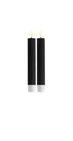 Deluxe Kronelys Sort 15cm 2pk
