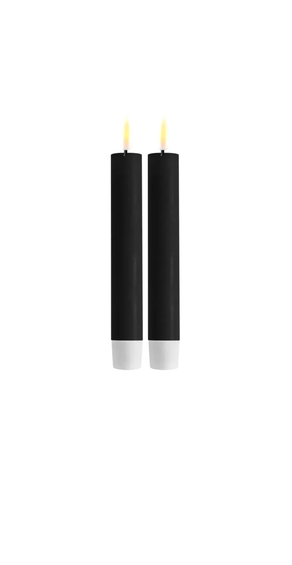Deluxe Kronelys Sort 15cm 2pk