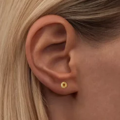 Donut Ørering 1 stk Forgyldt