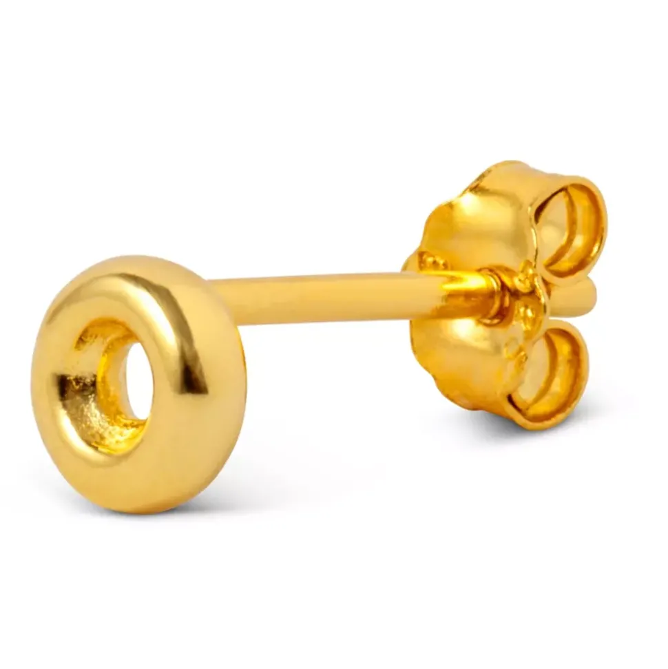 Donut Ørering 1 stk Forgyldt