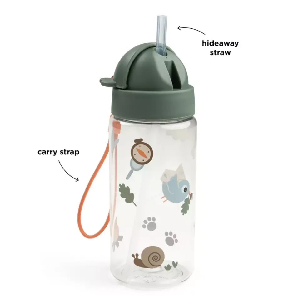 Drikkeflaske Med Sugerør Tiny Trails Grønn 350 Ml