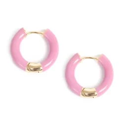 Emalje-Øreringer - Rosa - Just Oslo