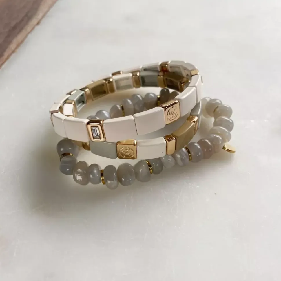 Emaljert Armbånd, Beige