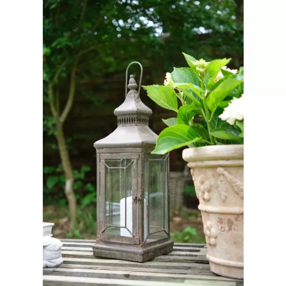 Farley Lanterne antikkgrønn metal 15,5x15,5 H47