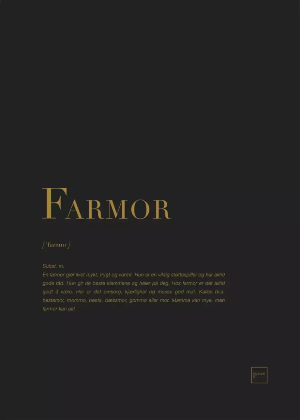 Farmor Gullposter