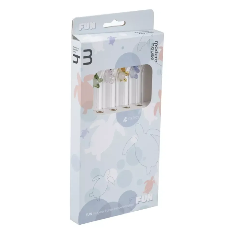 Fun Sugerør Skilpadde 4pk