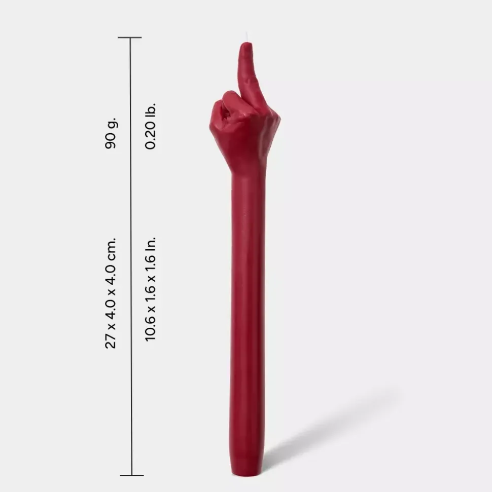 Gesture Taper Candle "F*CK YOU" Rødt