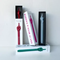 Gesture Taper Candle "F*CK YOU" Rosa