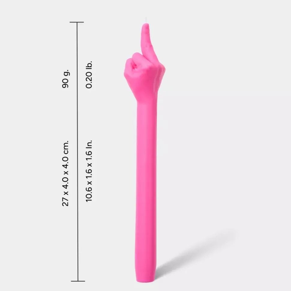 Gesture Taper Candle "F*CK YOU" Rosa