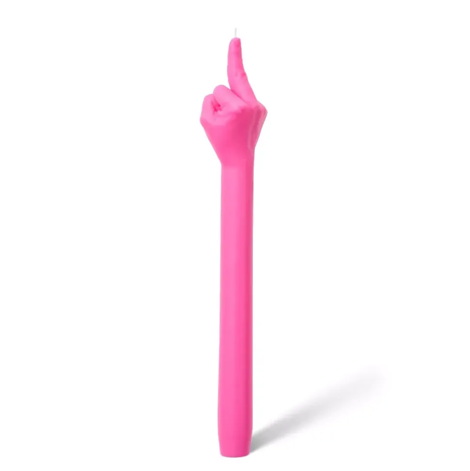 Gesture Taper Candle "F*CK YOU" Rosa