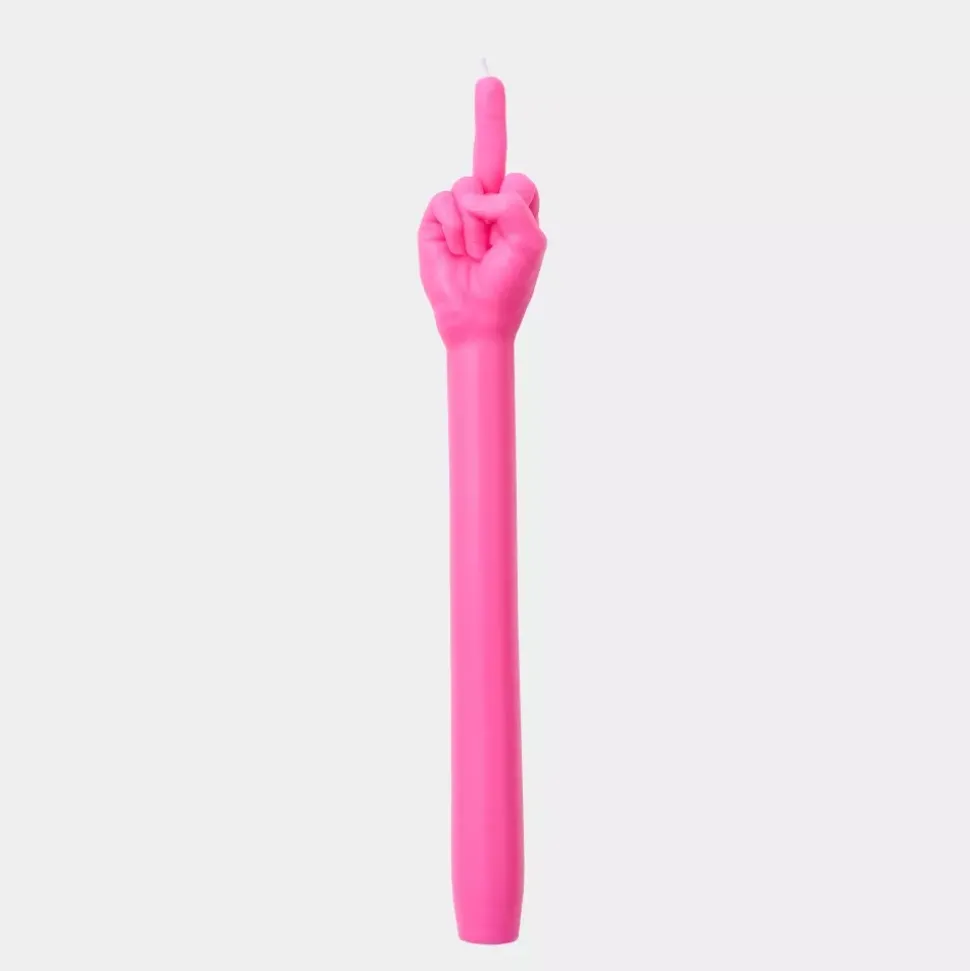 Gesture Taper Candle "F*CK YOU" Rosa