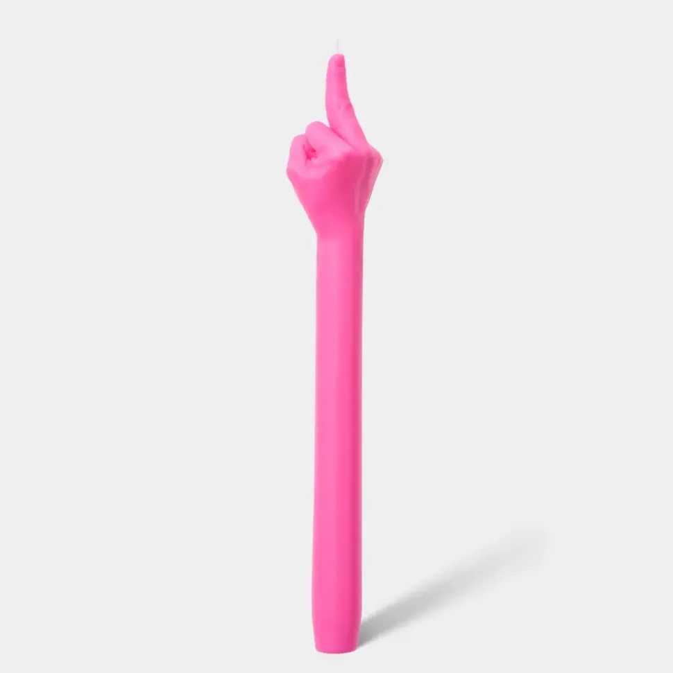 Gesture Taper Candle "F*CK YOU" Rosa