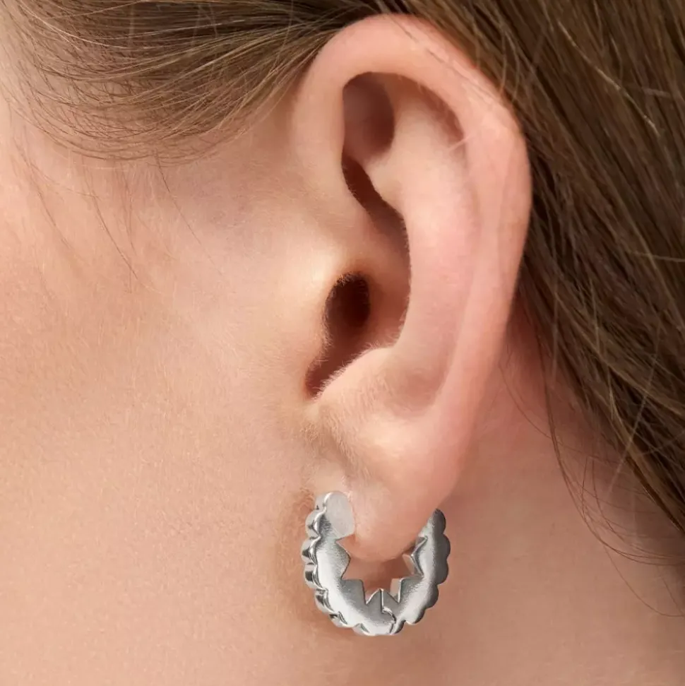 Heart Hoops Par Sølv