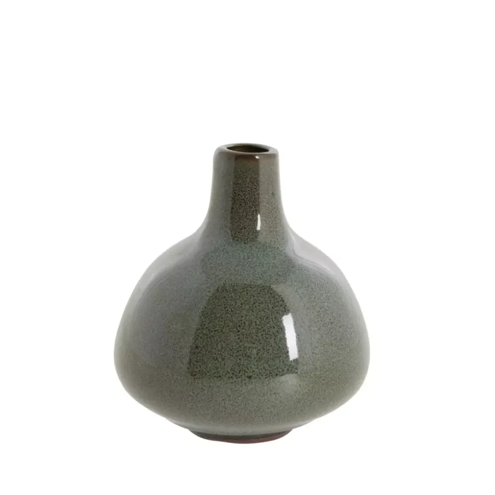 Helene Vase Mørk Sølv Keramikk H9cm
