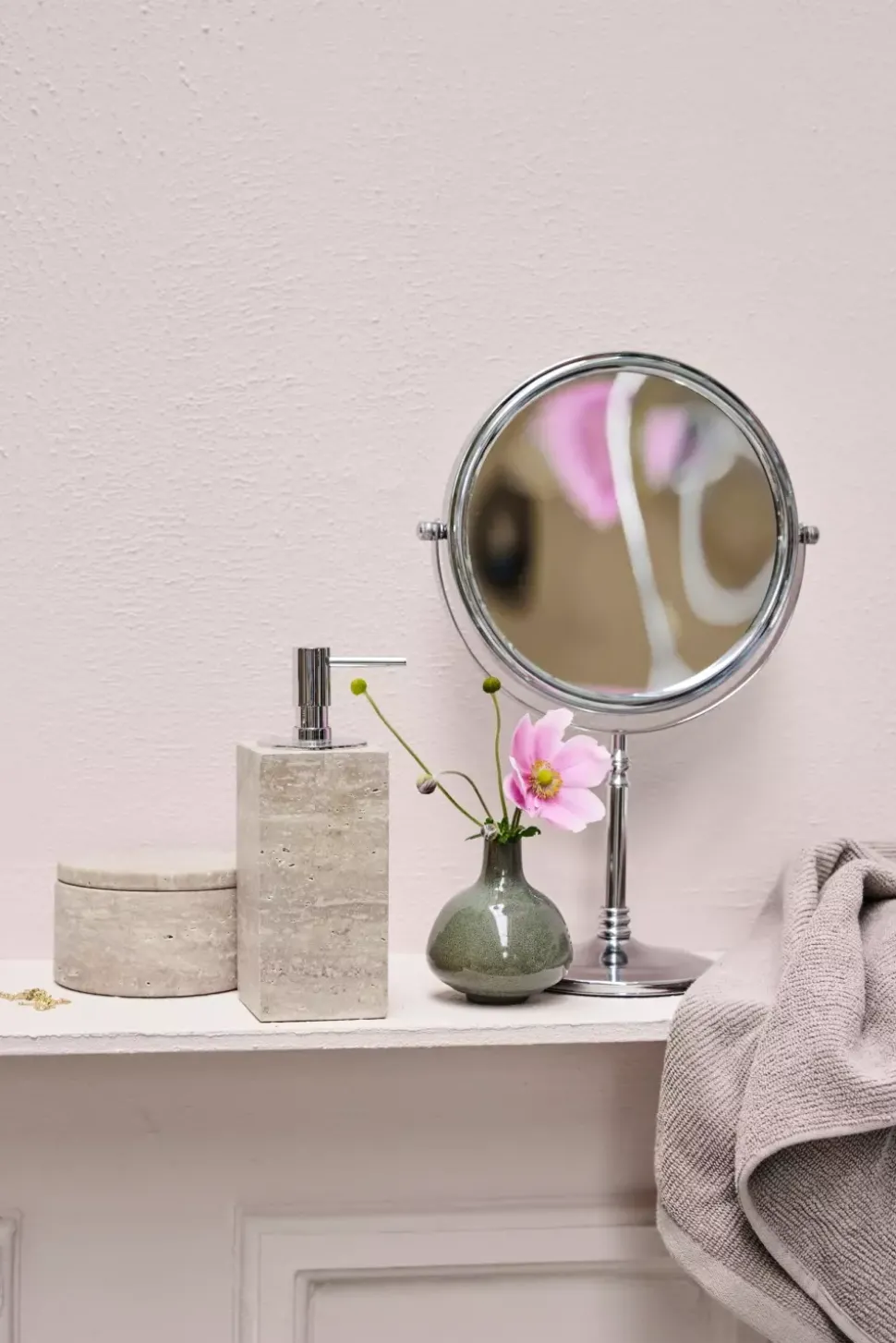 Helene Vase Mørk Sølv Keramikk H9cm