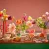 Håndmalt Blomsterformet Tallerken Jade/Rosa