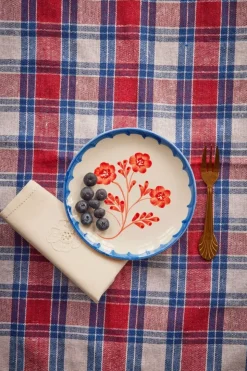 Håndmalt Kakeasjett Vintage Blomster