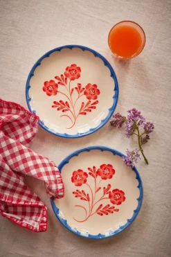 Håndmalt Kakeasjett Vintage Blomster