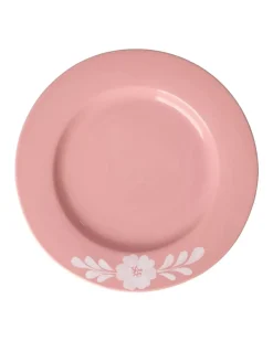 Håndmalt Middagstallerken Hvite Blomster