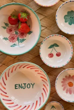 Håndmalt Salatbolle Med Blomster