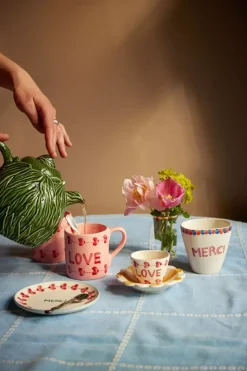 Håndmalt Tekanne Bladdesign