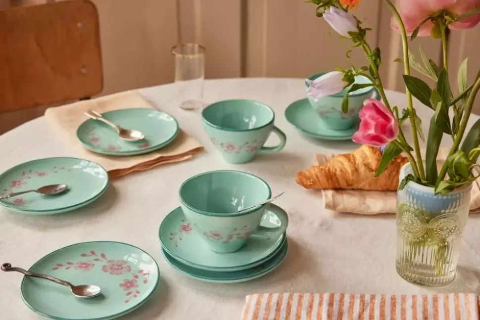 Håndmalt Tekopp Blomster