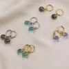 Hoops Med Glasskule Aqua Sølv 13mm