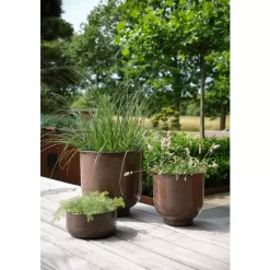 Hoss Utendørs Blomsterpotte S/3 Cappuccino D31-51 H30-49