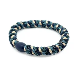 Hårstrikk Glitter Navy/blå/sand