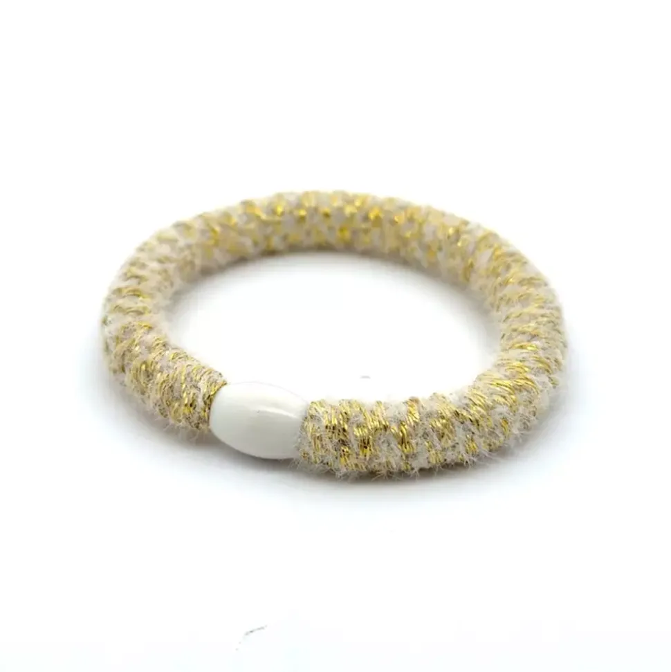 Hårstrikk Hvit/Gull