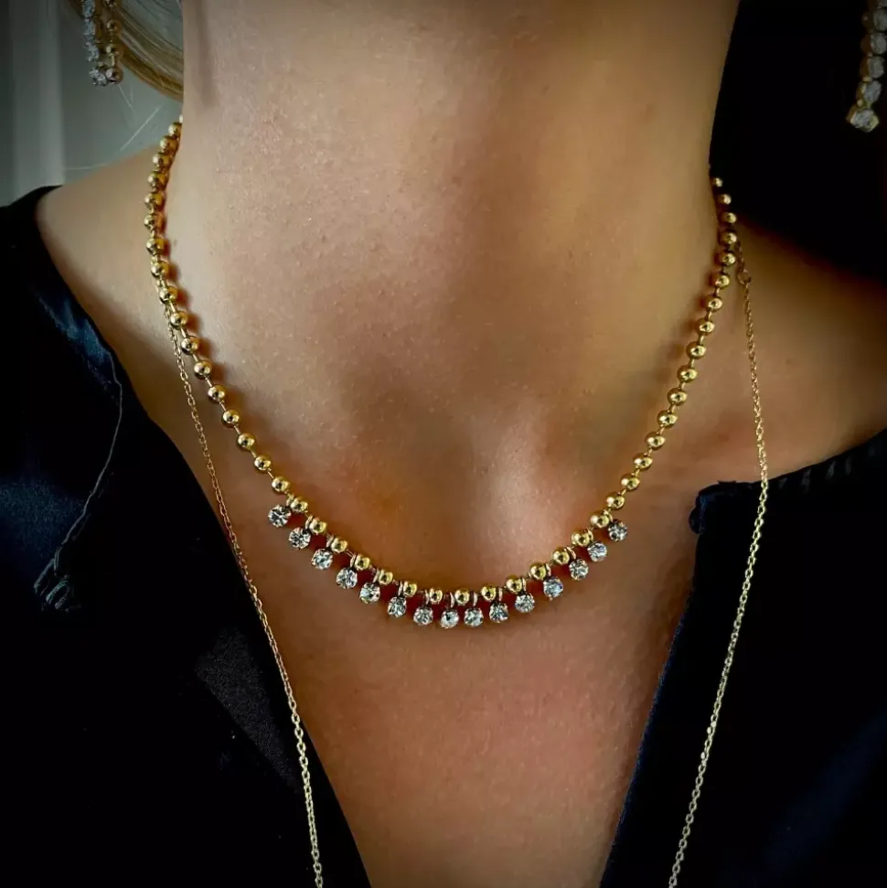 Ice Ballchain Smykke Gull
