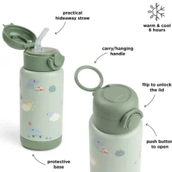 Isolert Drikkeflaske Med Sugerør Playground Grønn 340 Ml