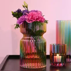 Jaquard Wave Vase H19 Multicolor