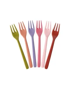 Kakegafler Melamin 6pk Solid Colors
