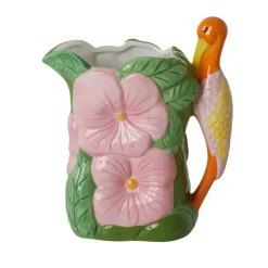 Keramikkvase Blomster Og Fugl