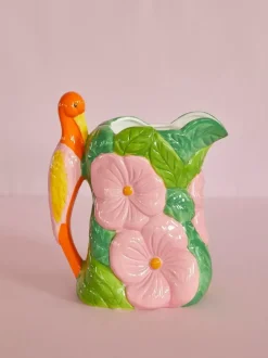 Keramikkvase Blomster Og Fugl