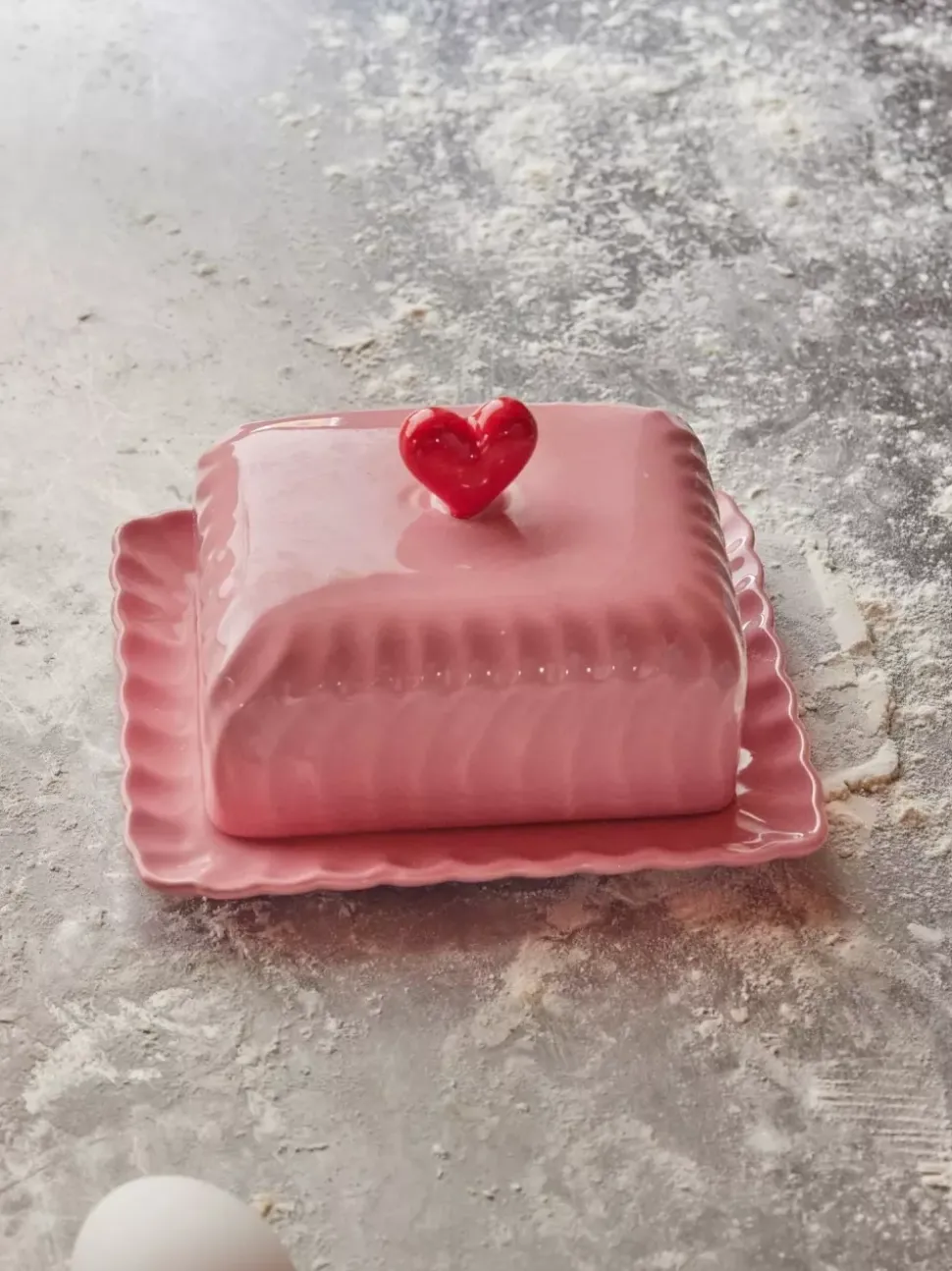 Keramisk Smørfat Hjerte