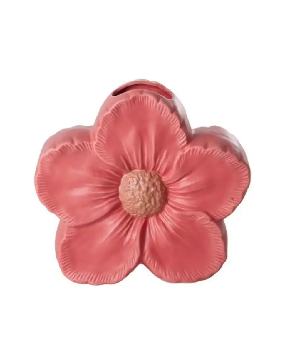 Keramisk Vase Med Blomstermotiv L