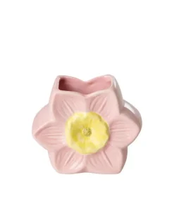 Keramisk Vase Med Blomstermotiv