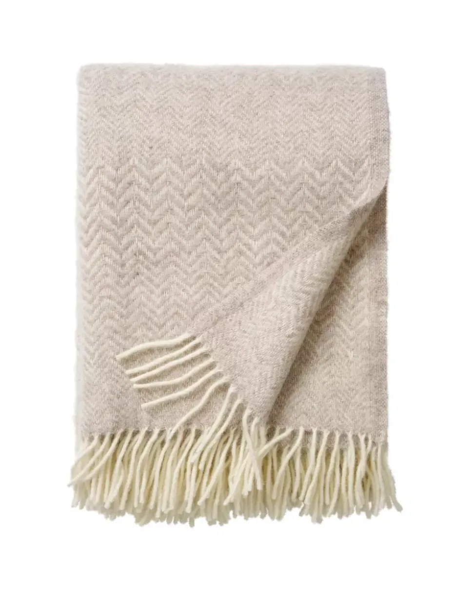 Klippan - Zigzag Pledd Gråbeige