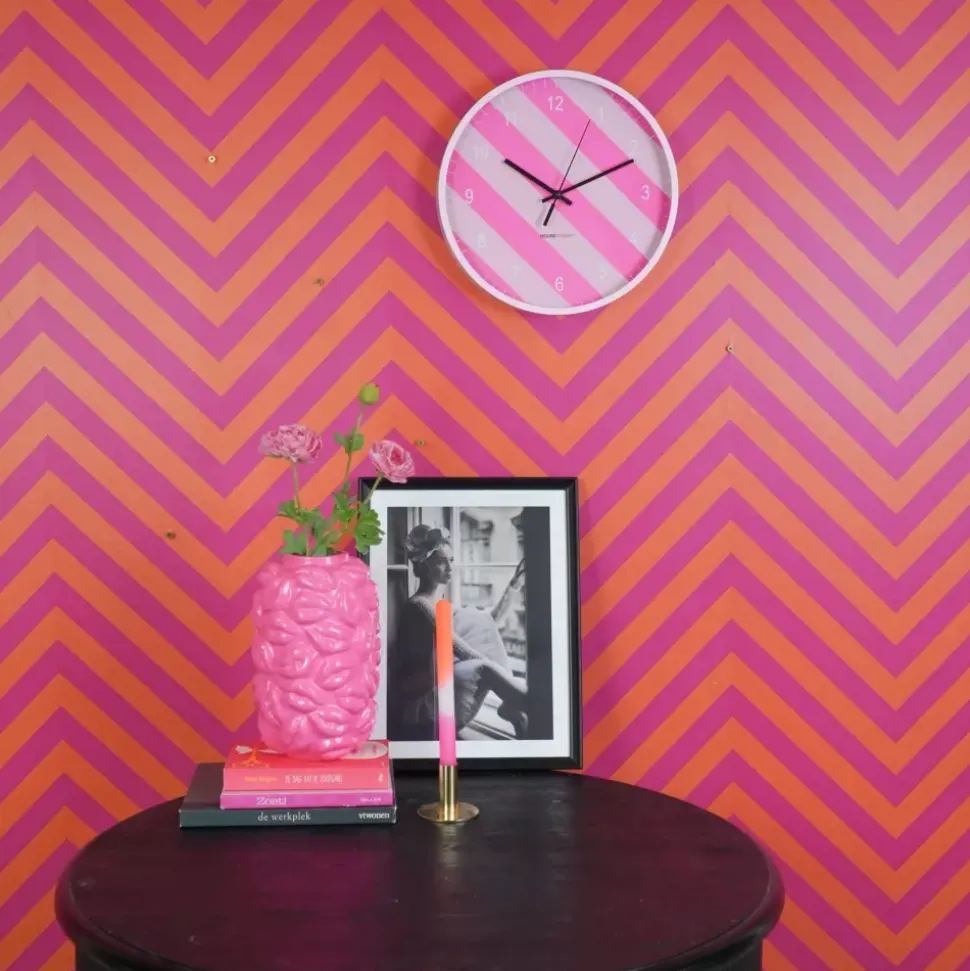 Klokke Striper Rosa D35