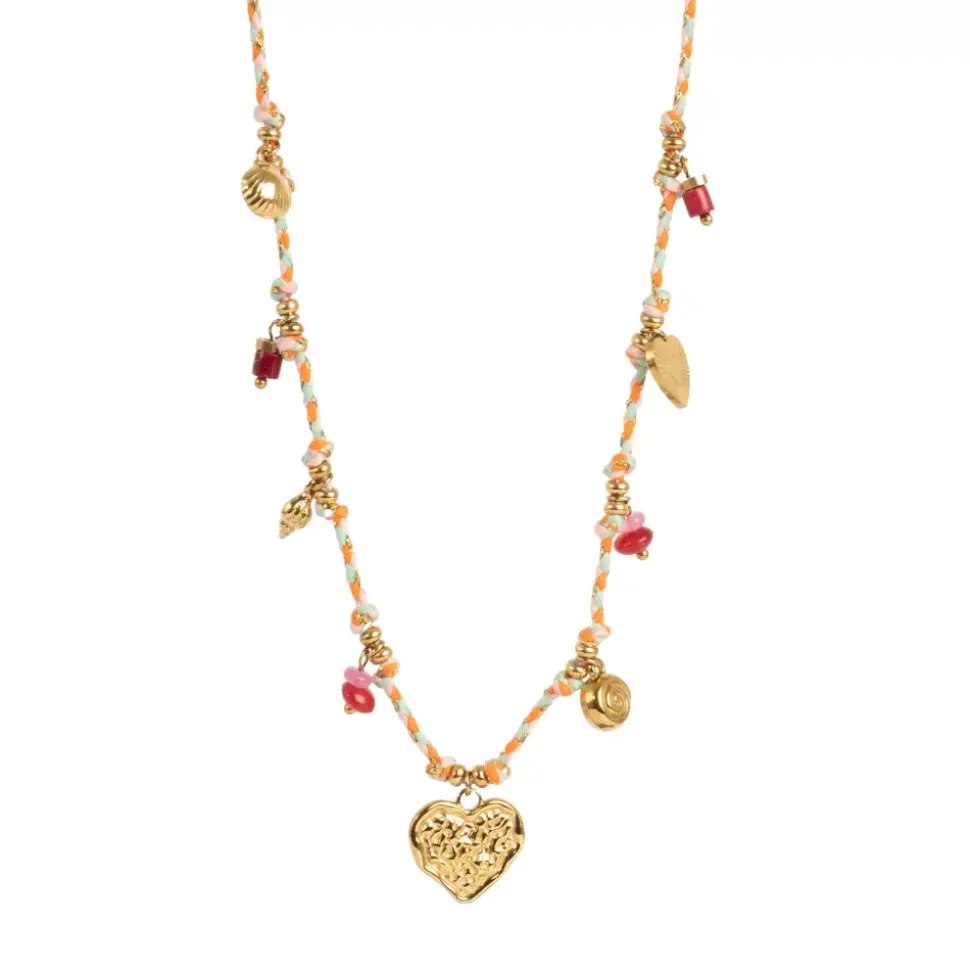 Kort Kjede Med Charms, pink