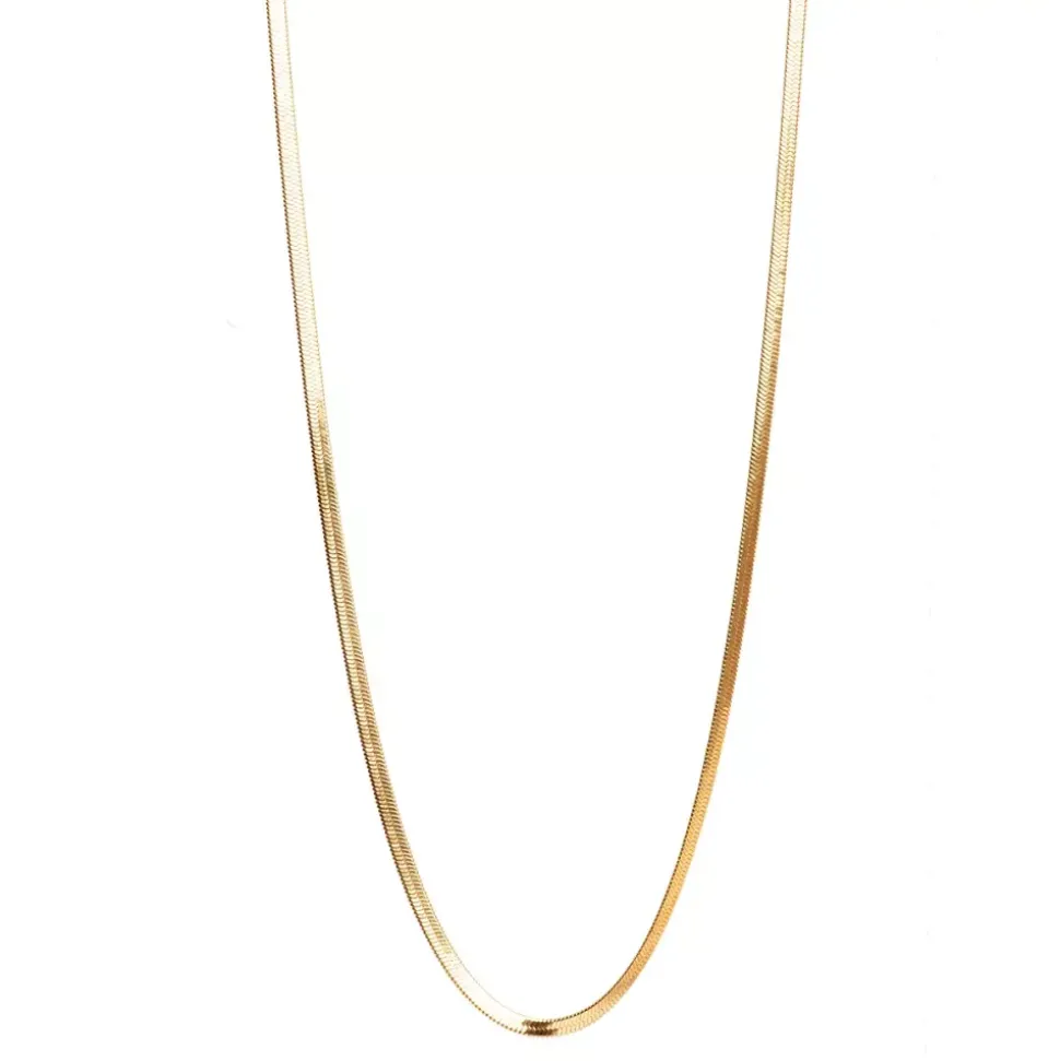 Kort Kjede - Steel Unisex Gull - Snakechain