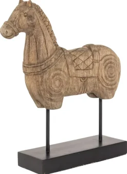 Lama Håndlaget Hest På Stativ H38 Naturgrå