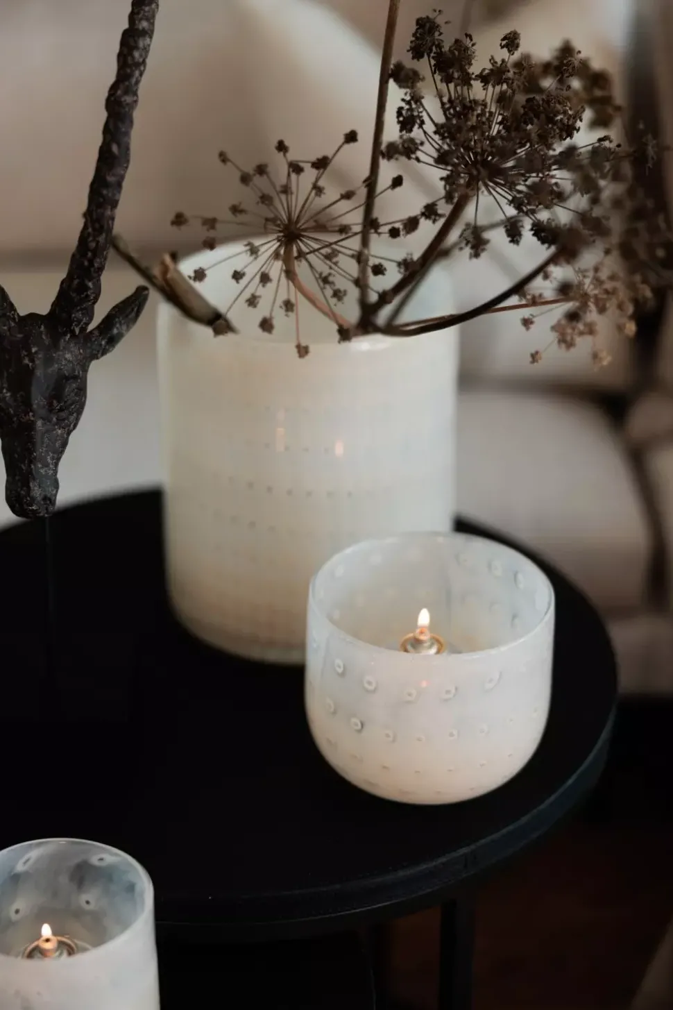 Lama Lyslykt Buet Creme Ø14 Offwhite