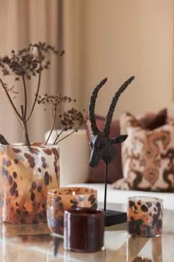 Lama Lyslykt Leopard Glass Ø14 Brun