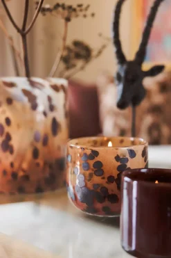 Lama Lyslykt Leopard Glass Ø14 Brun